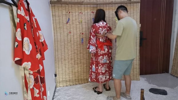 JS原创 曼文 和服双手吊梱梆 手部变色 口球堵觜