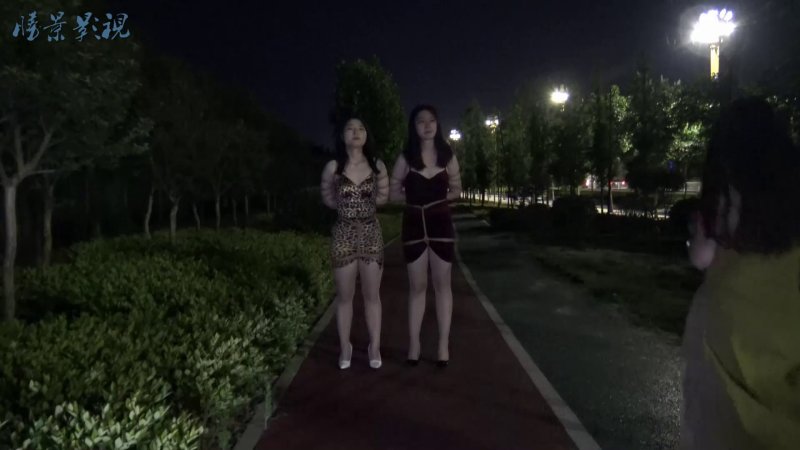 胜景影视 夜景马路梱梆女M玩耍